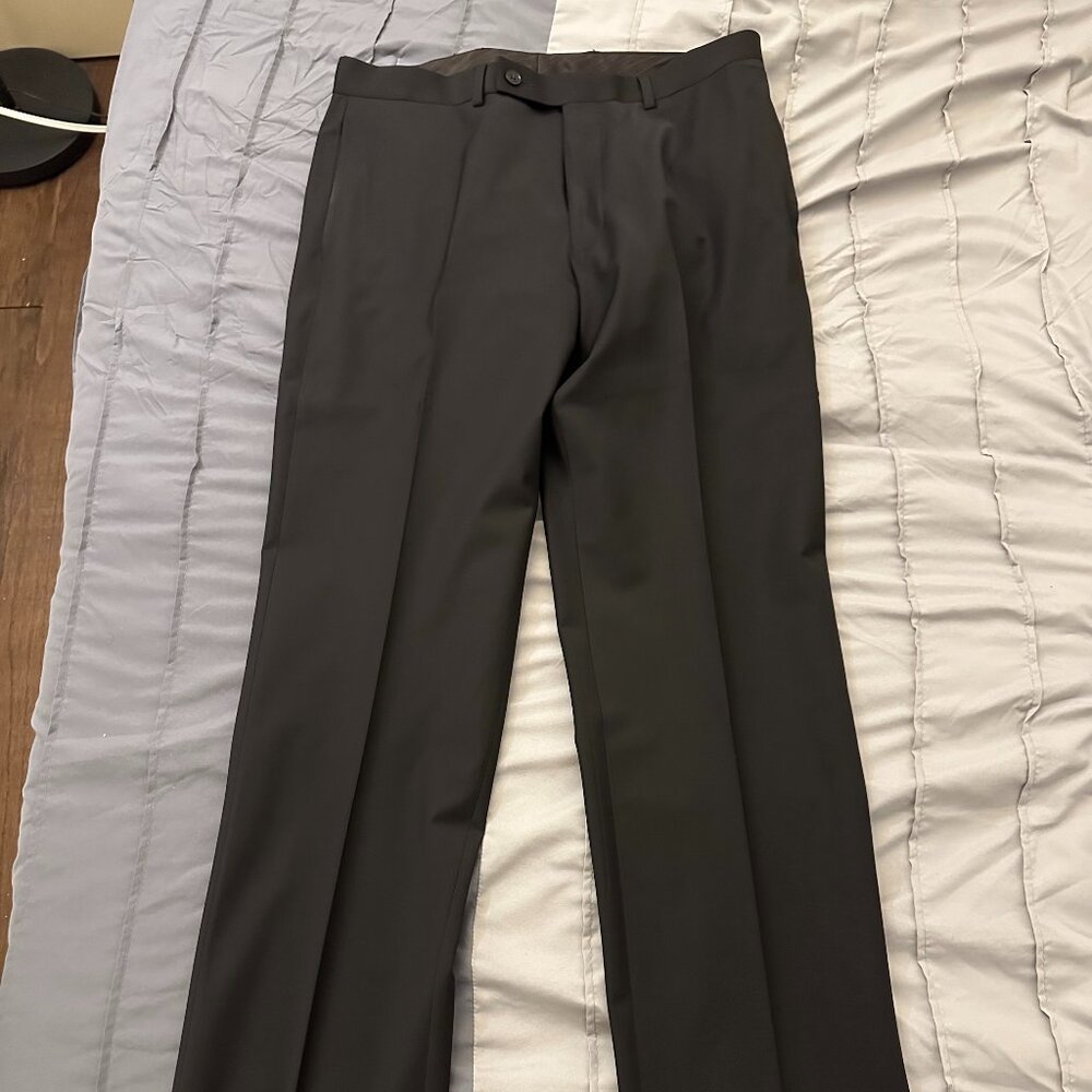 Calvin Klein Men's Slim-Fit Wool-Blend Stretch Suit Pants, 32W X 32L